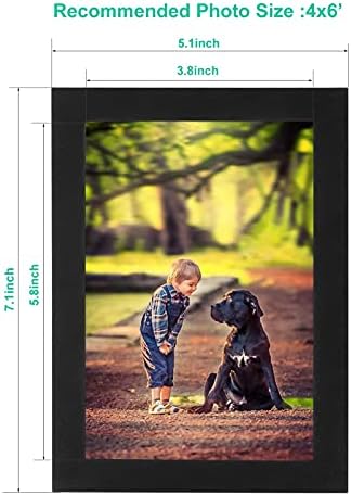 CRUGLA 4x6 Magnetic Picture Frames for Refrigerator 12 Packs, Modified Magnetic Sheet with Self Adhesive Backing, Black 4 by 6 Photo Frame Set for Locker Glass Window Door Cubicle - Image 6