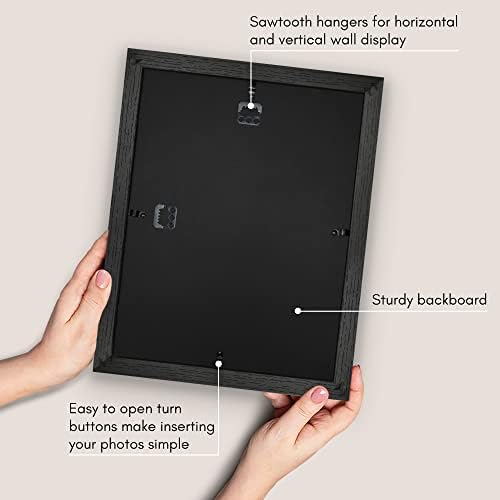 Americanflat 11x14 Picture Frame - Matted to 8x10 - Engineered Wood - Black - Image 5