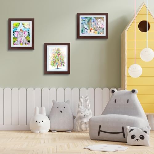 2 Pack 10x12.5 Front-Opening Kids Artwork Frames Changeable (Walnut) - Image 6