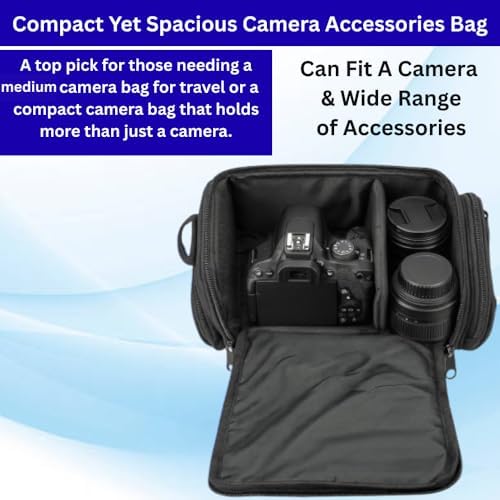 Acuvar Medium Soft Padded Camera Bag Case for DSLR and Mirrorless Cameras – Fits Nikon, Canon, Sony, Pentax, Olympus, Panasonic, Samsung & More – Shockproof Protection for Lenses & Accessories - Image 5