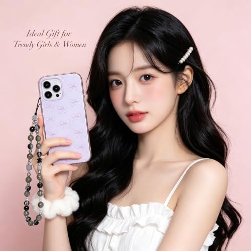 Cell Phone Charm Strap Beaded Camera Lanyard Wrist Aesthetic Star Cute Chain Bracelet String Anti-Lost Wristlet Accessories for iPhone 17 Samsung All Smartphones Women Keychain Vintage Dark Marble - Image 5