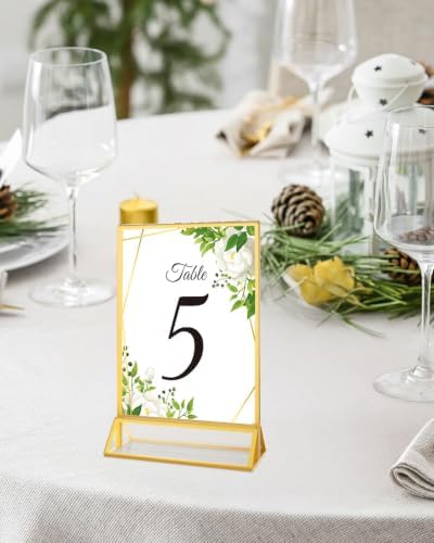 12 Pack 8.5×11 Gold Acrylic Sign Holders, Wedding Table Number Holders - Image 6