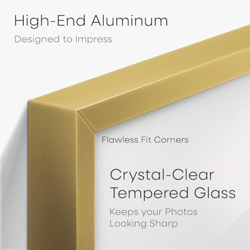 Homeforia 11x14 Gold Diploma Frame, High-End Metal, 8.5x11 Mat, Glass - Image 3