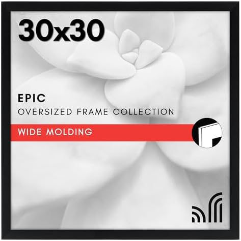 Americanflat 30x30 Poster Frame - Engineered Wood - Black by Americanflat