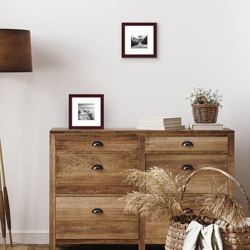 Americanflat 7x7 Picture Frame 2-Pack - Matted to 4x4 - Mahogany - Image 5