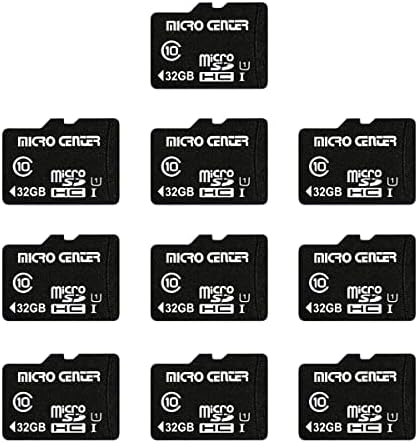 Micro Center 32GB Class 10 MicroSDHC Flash Memory Card with Adapter, 10Pack by MICROCENTER