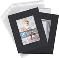 Somime 10 Pack Acid-Free 8x10 Black Mat Set for 5x7 Pictures with Bevel Cut by SOMIME