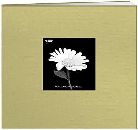 Pioneer 8 Inch by 8 Inch Postbound Fabric Frame Cover Memory Book, Soft Yellow by PioneerPhotoAlbums