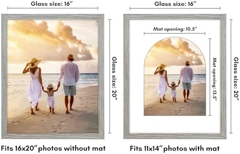 Americanflat 16x20 Poster Frame - Matted to 11x14 - Driftwood - Image 2