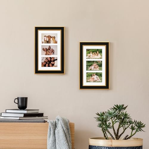 Suede 8x14 Picture Frame Display 3 Opening 4x6 Picture Frames Collage Wall Decor with Mat,Multi Photo Frame for Plexiglass,Wall Decor,1Pack,Black - Image 7