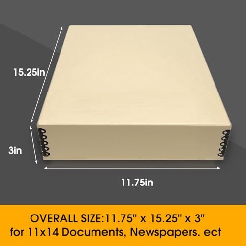 Golden State Art, Archival Storage Box, Tan-11.75x15.25x3 Inch, Pack of 2 - Image 2