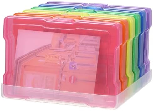 4x6 Photo Storage Cases, 6 Inner Colorful Plastic Craft Container by OMNISAFE