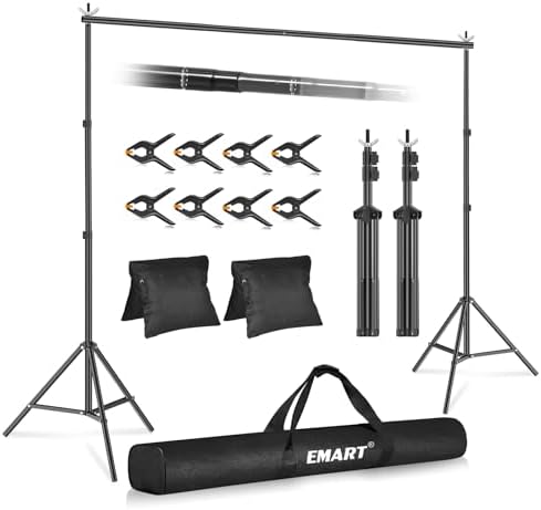 EMART Backdrop Stand 10x7.8FT Adjustable Back Drop Stand for Party Events by EMART