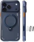 TORRAS Ostand Q3 Air for iPhone 17 Pro Max Case with 360 Magnetic Stand, Fit for MagSafe, Mil-Grade Drop Tested, Camera Control Button, Shockproof Phone Case for iPhone 17 Pro Max 6.9", Midnight Blue by Unknown