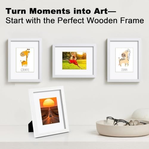 RPJC 9x12 Solid Wood Picture Frame Real Glass Cover White - Image 2