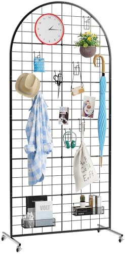 Aseem Metal Grid Wall Panels Display Stand Black Movable 2.6x5.8FT, 1PCS by Aseem