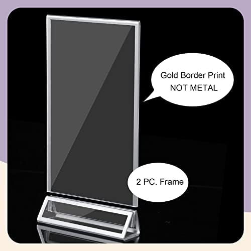 24 Pieces 4 x 6 Clear Acrylic Sign Holder with Silver Borders and Vertical Stand, Double Sided Table Menu Holders Picture Frames for Wedding Table Numbers, Restaurant Signs, Photos and Art Display - Image 6