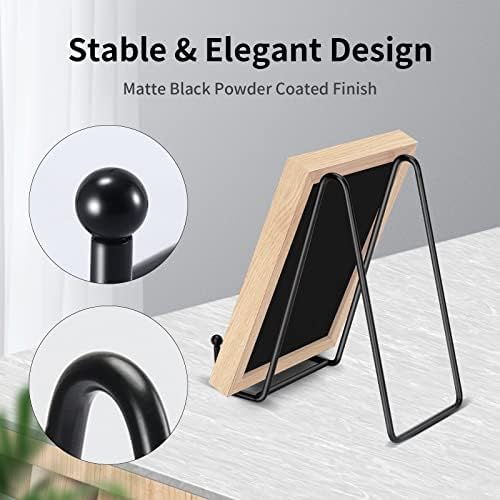 Kruodop 5 Pack Plate Stands for Display, 3 Inch Plate Holder Display Stand, Metal Frame Holder Stands for Book, Pictures, Photo Easel, Tabletop Art - Image 3