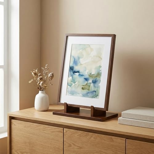 RattanView 1 Pcs Wood Plate Stand for Display 7.8 Inch Plate Holder Display Frame Picture Photo Card Tabletop Decorative Stand - Image 4