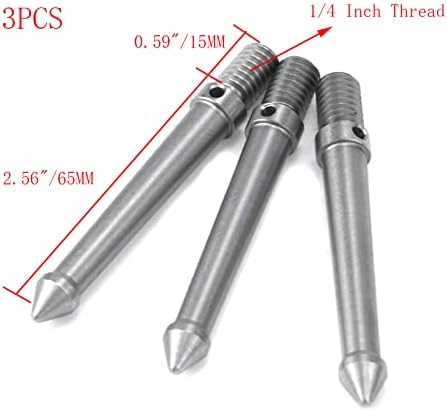 3 Pcs 1/4 Inch Stainless Steel Tripod Spike Mount Adapter (80mm) - Image 2