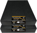 Lineco Drop Front Archival Storage Box, 16.75x20.75x3 in, Black, 2 Pack by Lineco