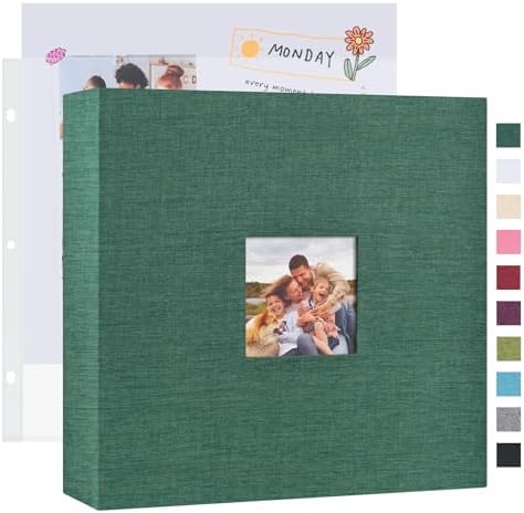 Mublalbum 12x12 Inch 3 Ring DIY Scrapbook Photo Album 80 Pages, Dark Green by Mublalbum