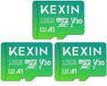 KEXIN 128GB Micro SD Card 3 Pack with Adapter - Up to 90MB/s 4K, V30, A1, C10, 4K UHD High Speed microSDXC UHS-I Memory Card Compatible with Action Camera Drone Game Smartphone Tablet 128G 3Pack by Home