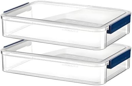 Clear Storage Box with Latch, 2 Pack, Stackable by RHONZHAO