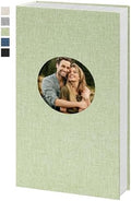 Vienrose Photo Album 4x6 Photos 300 Pockets Linen Cover Slip-in Photo Book with Round Window for Wedding, Vacation Memories, Personalized Picture Organizer, Green by Vienrose