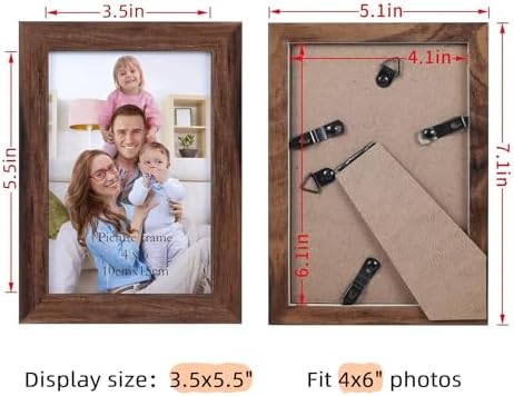 Giftgarden 4x6 Picture Frame Brown Set of 12, Multi Rustic Walnut Wood-Color 4 by 6 Photo Frames Bulk for Wall or Tabletop Display - Image 3