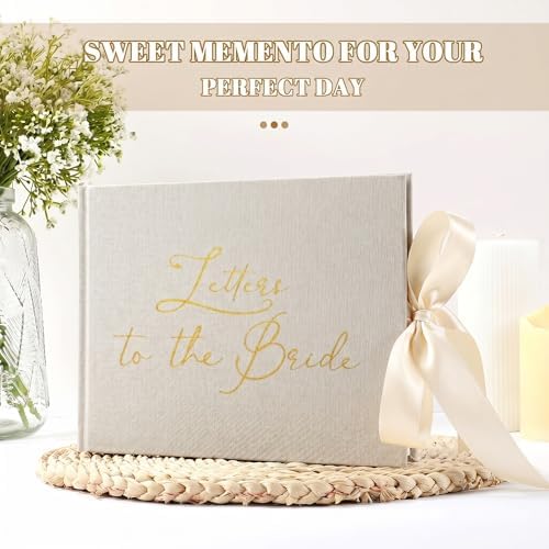 Wedding Guest Book Letters to Bride 8.5x7 Inch,White,Simple - Image 4