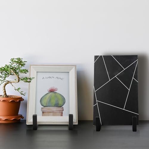 2 Pcs Large Plate Stands for Display Metal Frame Holder, Black, 10 Inch - Image 5