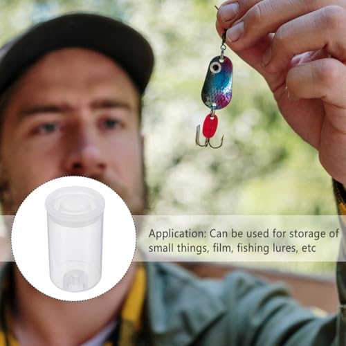 Toddmomy Film Baits Storage Case Clear Container Bait Case Nail Art Cylinder Jar Utility Tackle Bead Container - Image 5
