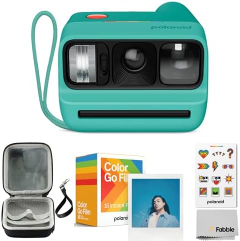 Polaroid Go Generation 3 Instant Film Camera Bundle with Go Color Film 16 Exposures, Protective Hard Case, Wrist Strap, USB-C Cable & Accs. for Instant Photography (Teal) by Polaroid