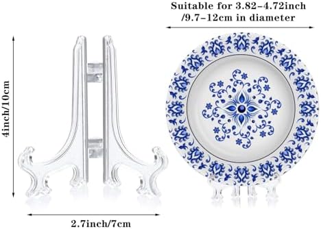 Patelai 48 Pcs Mini Easel Stands 4 Inch Plastic Plate Stand Holder Display Picture Easel for Display Picture Frame Collectibles Desktop Weddings Party Home Decoration (Clear) - Image 2