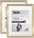 Americanflat 11x14 Picture Frame 2-Pack - Matted to 8x10 - Gold by Americanflat