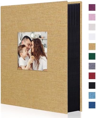 Artmag Photo Album 4x6 300 Large Capacity Linen Album Book Holds 300 Horizontal Photos for Family Wedding Anniversary (300 Pockets, Khaki) by Artmag