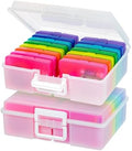 IRIS USA Photo Storage Box |Made in USA| 16 Cases - (2-Pack) - Pearl/Multi by IRISUSA