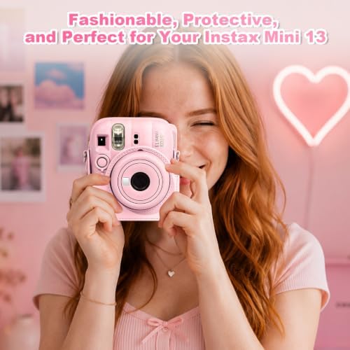 CAIYOULE Camera Case for Fujifilm Instax Mini 13 Instant Film Camera, Pink - Image 5