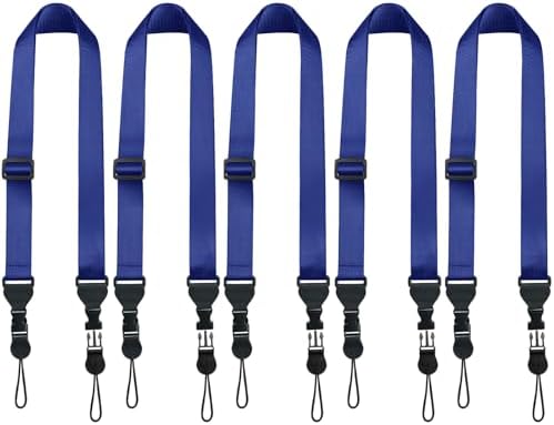 FIEIL 5 Pack Nylon iPad Strap, Adjustable Camera Neck Strap, Comfortable Shoulder Strap for iPad, Cellphone Tablet, Camera, Laptop, Binocular, Luggage Bag(Prussian Blue Universal Neck Lanyard) by FIEIL