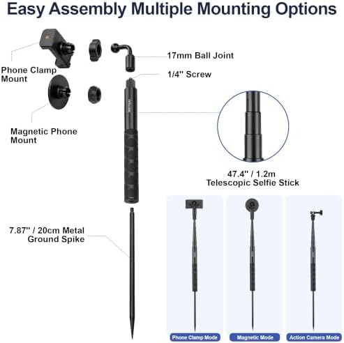Golf Monopod, Magnetic Phone Stand for Golf Swing Recording - Image 2