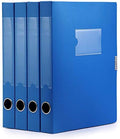 HUA JIE 4 Pack A4 Storage File Boxes Plastic Archives Cases with Lid,Blue by HUA+JIE