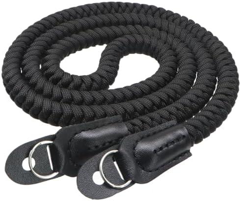 Paracord Camera Strap Long Camera Neck Shoulder Strap for SLR DSLR Digital Mirrorless Cameras 47inch/120cm Black by HITHUT