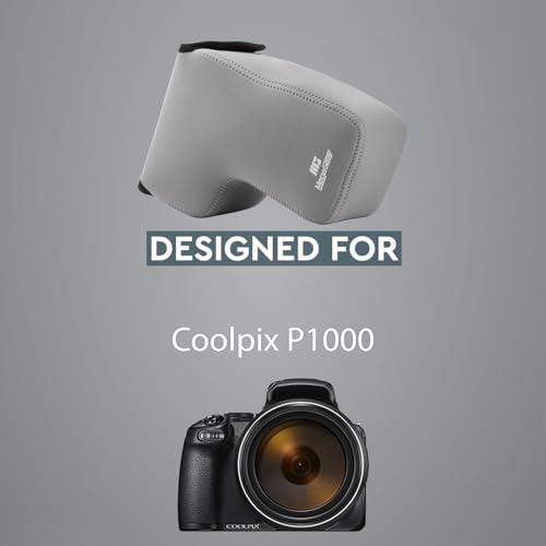 MegaGear MG1532 Nikon Coolpix P1000 Ultra Light Neoprene Camera Case - Gray, Compact - Image 7