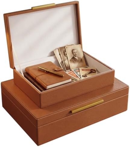 Decorative Storage Boxes with Lids Set-2 Store Photos, Letters Memory Box by HOYWOUL