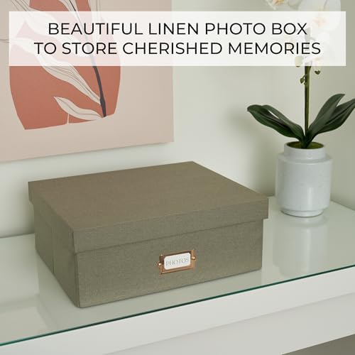 Decorative Photo Storage Box - Sturdy Linen Organizer Holds 1700 Photos - Image 7