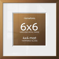 Homeforia 6x6 Bronze Picture Frame, High-End Metal, 4x4 Mat, Glass by Homeforia