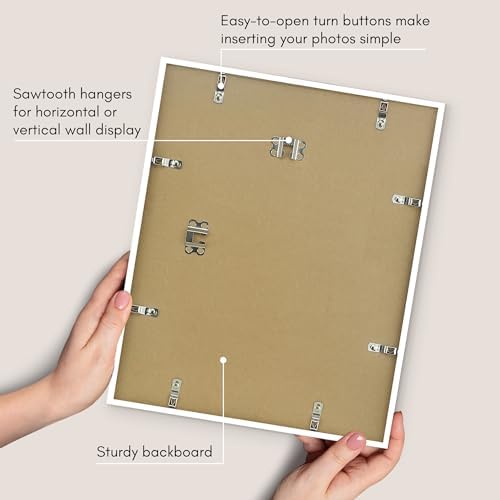 Americanflat 13x16 Picture Frame - Matted to 9x12 - Slim Molding - White - Image 6