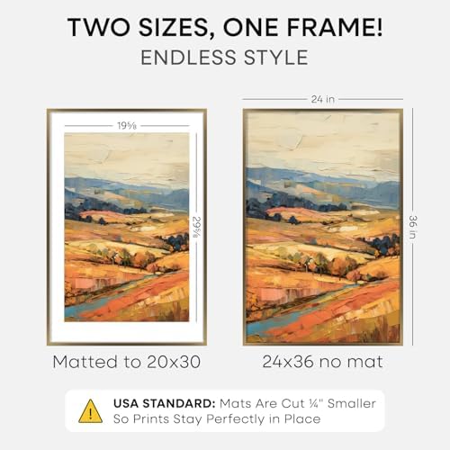 Homeforia 24x36 Bronze Poster Frame, High-End Metal, 20x30 Mat, Glass - Image 2
