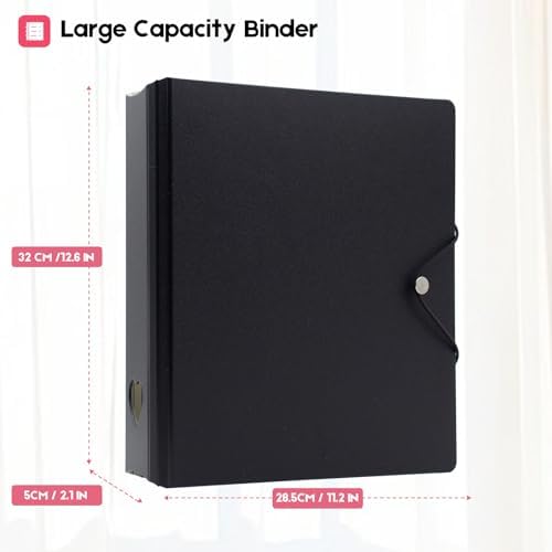 A4 Kpop Photocard Binder, 4 Ring Binder Photo Album for Fujifilm Instax Mini Camera Polaroid Printer Photo Film, 2x3 inch Kpop Photocard Holder Book with 25 Pages 9 Pocket (Black) - Image 2